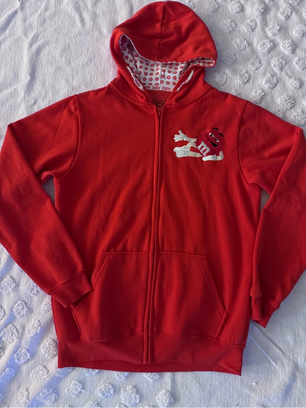 M&M women’s Red Full Zip Hooded Sweatshirt Size Small hoodie